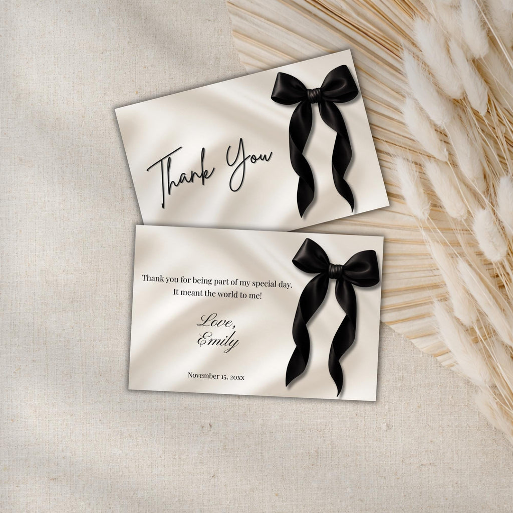 Black Bow Thank You Cards