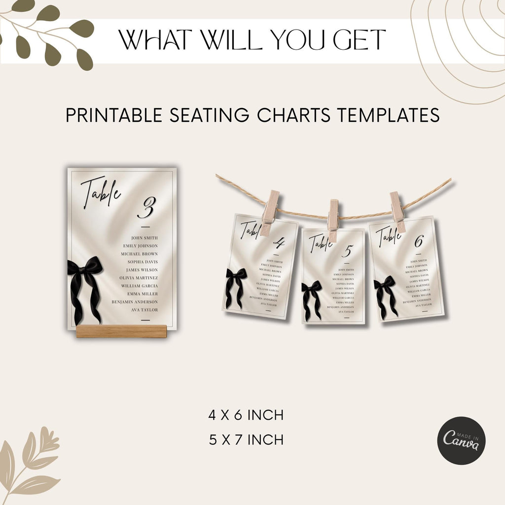 Black Bow Birthday Seating Chart