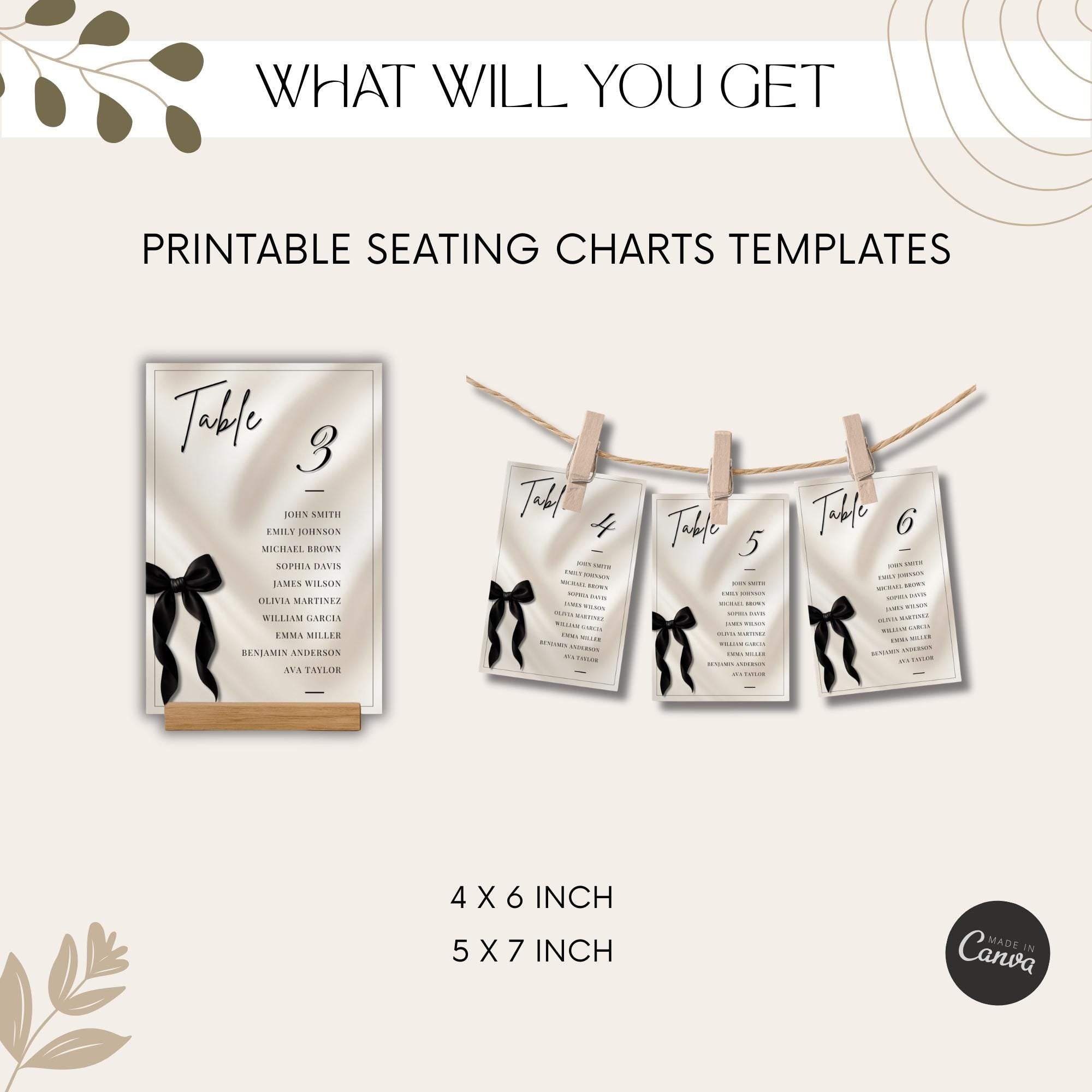 Black Bow Birthday Seating Chart