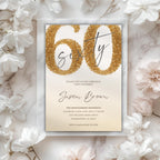 Elegant Gold Glitter Sixty 60th Birthday Invitation