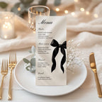 Black Bow Dinner Menu Card