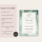Greenery Bat Mitzvah Invitation