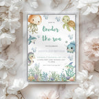 Under the Sea Watercolor First Birthday Invitation