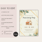 Watercolor Geometric Housewarming Invitation