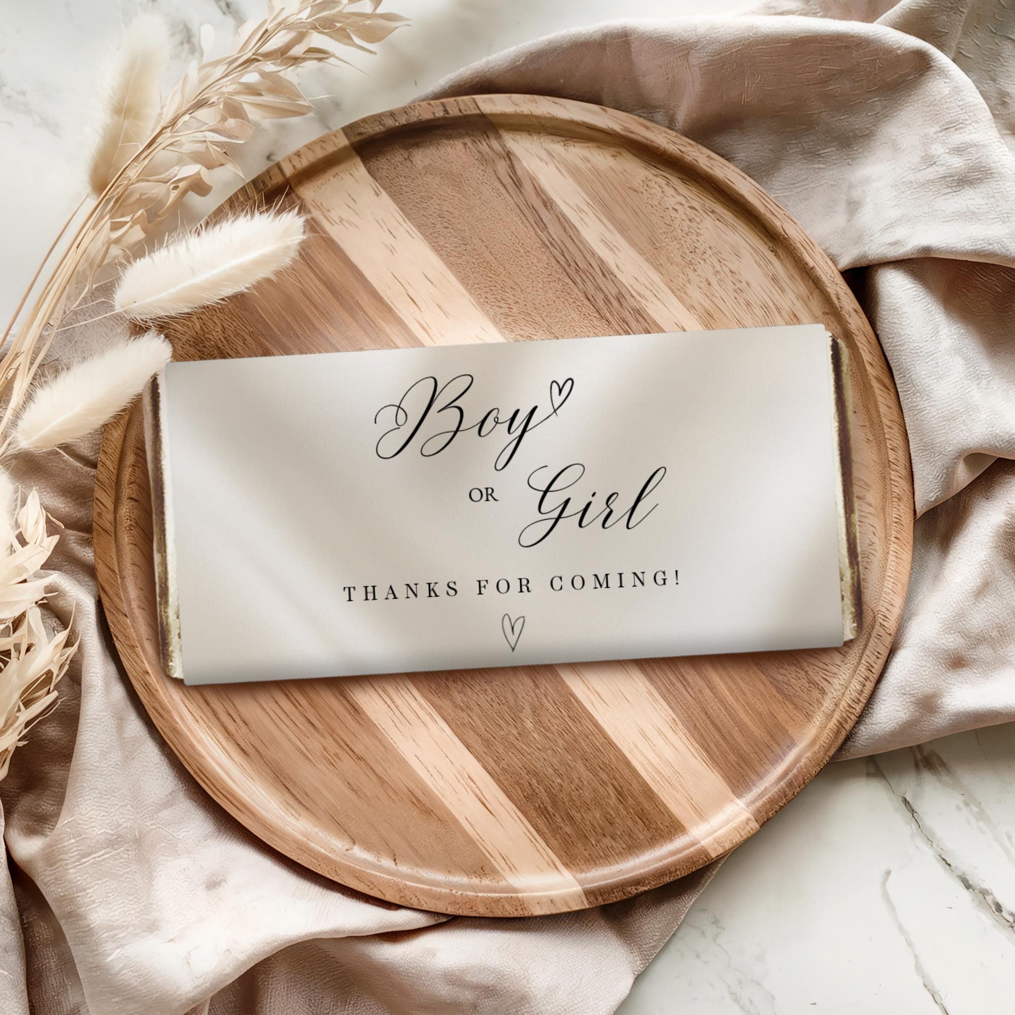 Elegant Gender Reveal Chocolate Bar Wrapper