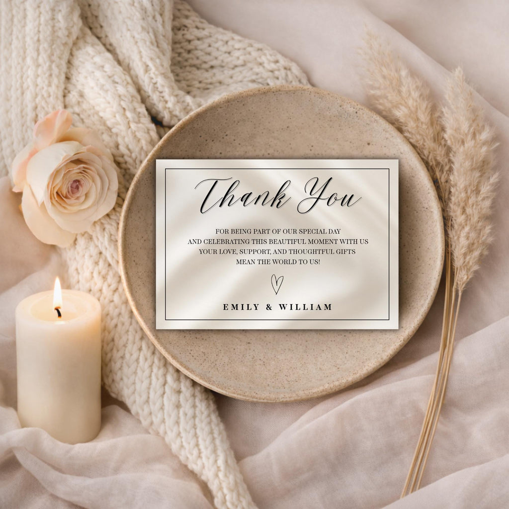 Elegant Gender Reveal Thank You Card