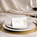 Gold Candle Baptism Place Cards