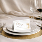 Gold Candle Baptism Place Cards