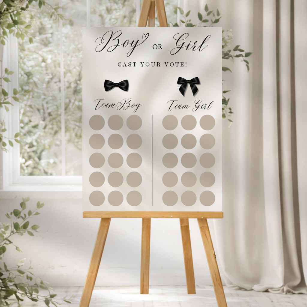 Elegant Gender Reveal Voting Board