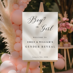 Elegant Gender Reveal Welcome Sign