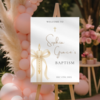 Gold Candle Baptism Welcome Sign