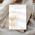 Gold Candle Baptism Prayer Card