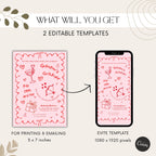 Handdrawn Galentine's Girls Night Invitation