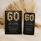 Marquee Lights 60th Birthday Invitation
