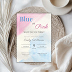 Blue or Pink Gender Reveal Invitation