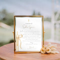 Gold Candle Baptism Prayer Card Sign