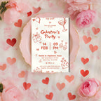 Handdrawn Galentines Party Invitation