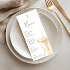 Gold Candle Baptism Menu Card