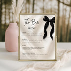 Black Bow Bar Menu Sign