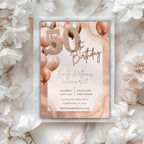 Rose Gold 50th Birthday Invitation