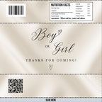 Elegant Gender Reveal Chocolate Bar Wrapper