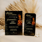 Elegant Whiskey Glow 40th Birthday Invitation