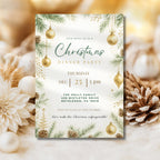 Elegant Christmas Ornaments Dinner Party Invitation