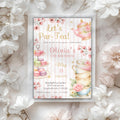 Elegant Floral Tea Party Kids Birthday Invitation