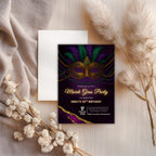 Mardi Gras Mask Birthday Party Invitation