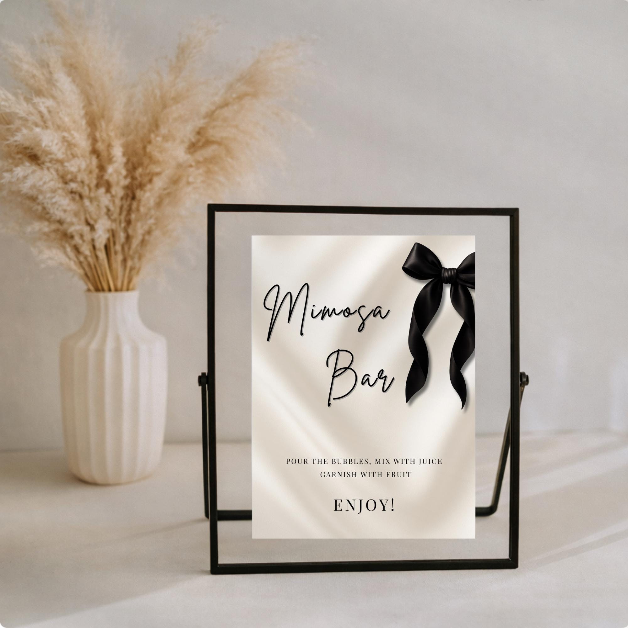 Black Bow Mimosa Bar Sign