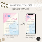 Blue or Pink Gender Reveal Invitation