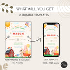 Watercolor Farm Animals Kids Birthday Invitation