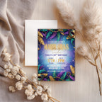 Colorful Mardi Gras Birthday Party Invitation