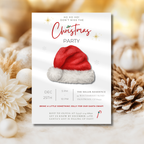Santa Hat Christmas Party Invitation
