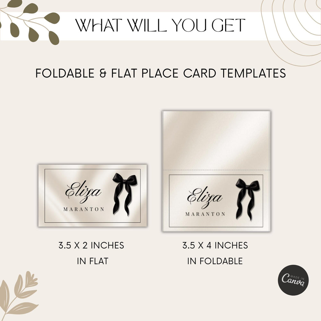 Black Bow Place Cards