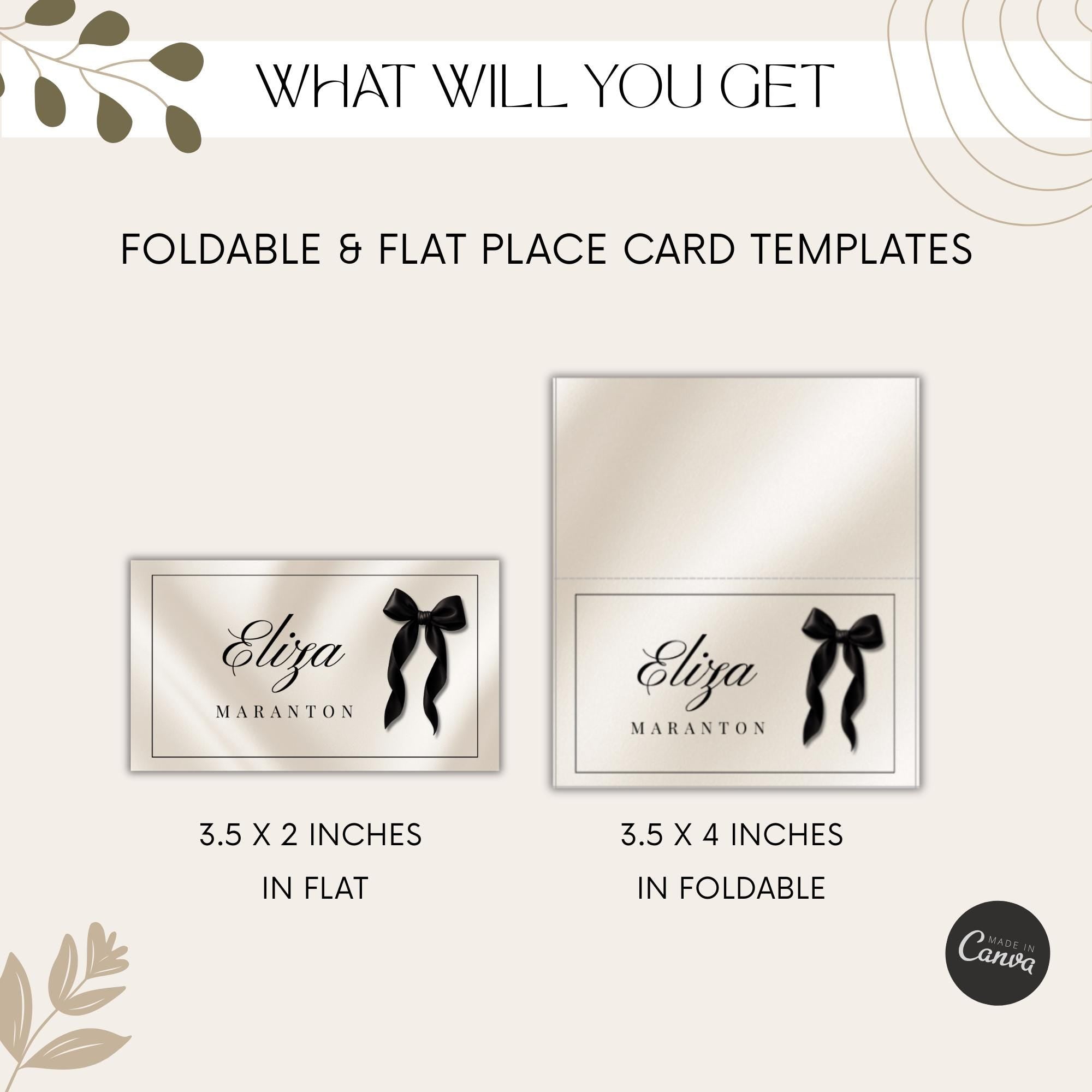 Black Bow Place Cards