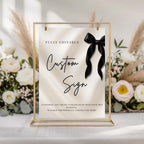Black Bow Birthday Custom Sign
