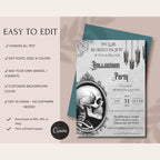 Gothic Skull Halloween Party Invitation