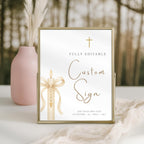 Gold Candle Baptism Custom Sign