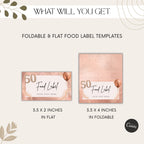 50th Birthday Food Labels Rose Gold