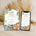 Wild One Safari Birthday Invitation