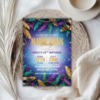 Colorful Mardi Gras Birthday Party Invitation
