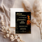 Elegant Whiskey Glow 40th Birthday Invitation