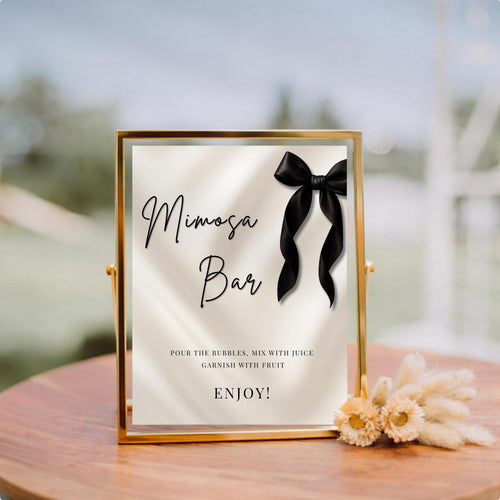 Black Bow Mimosa Bar Sign