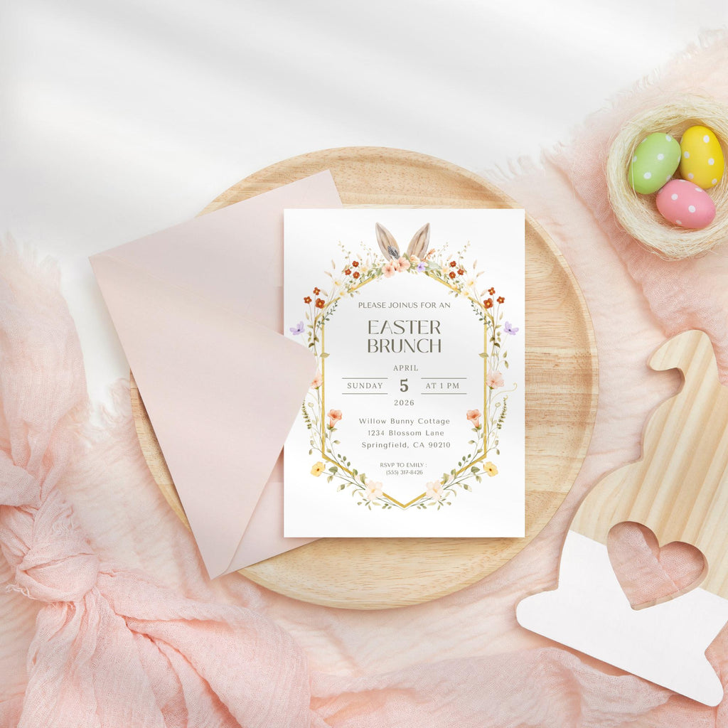 Floral Easter Brunch Invitation