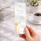 Gold Candle Baptism Bookmark Favor