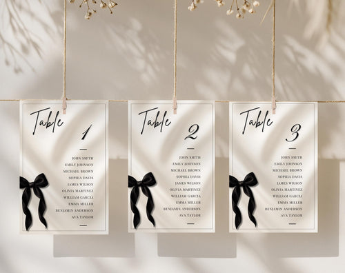 Black Bow Birthday Seating Chart