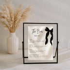 Black Bow Bar Menu Sign