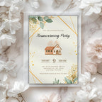 Watercolor Geometric Housewarming Invitation