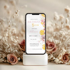 Watercolor Floral Citrus Birthday Brunch Invitation